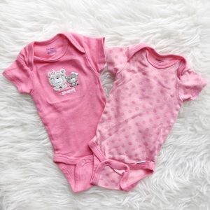 Set of two Pink/Coral Onesies